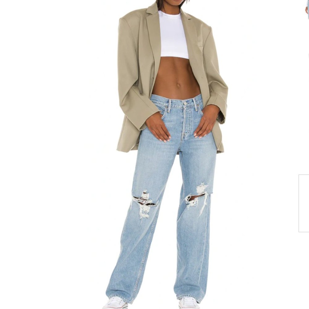 GRLFRND Bella Distressed Low Rise Boyfriend Jeans Fairfax Size 28